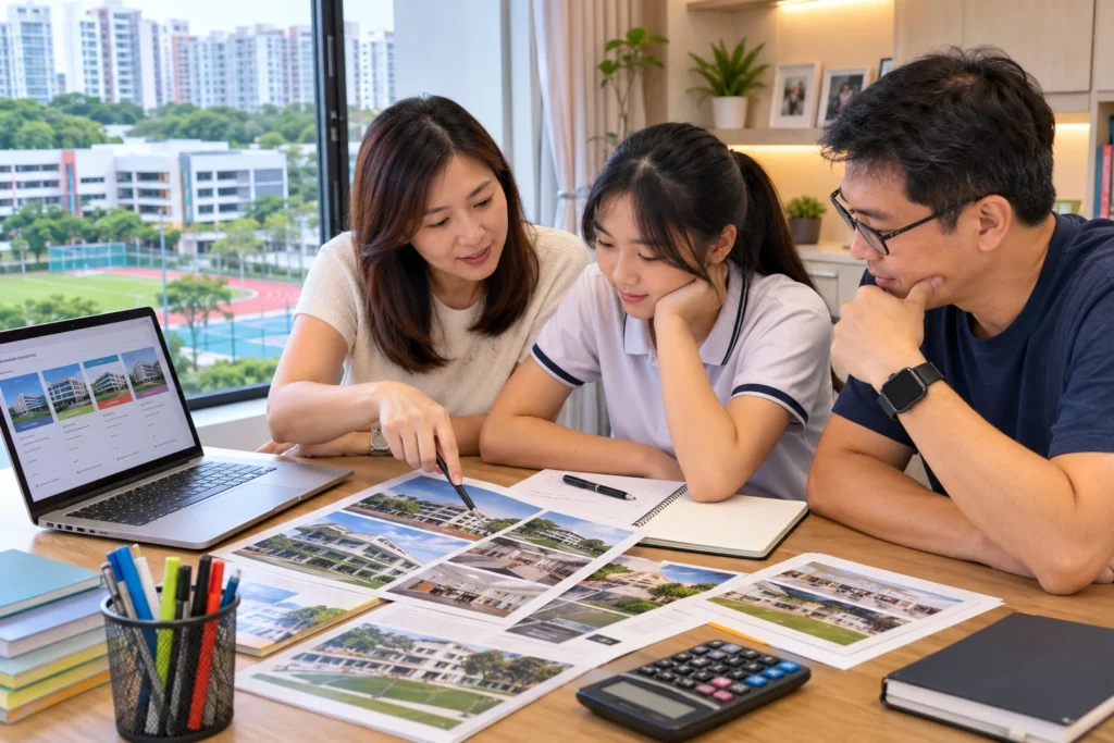 Good secondary schools in Singapore with students on a school campus