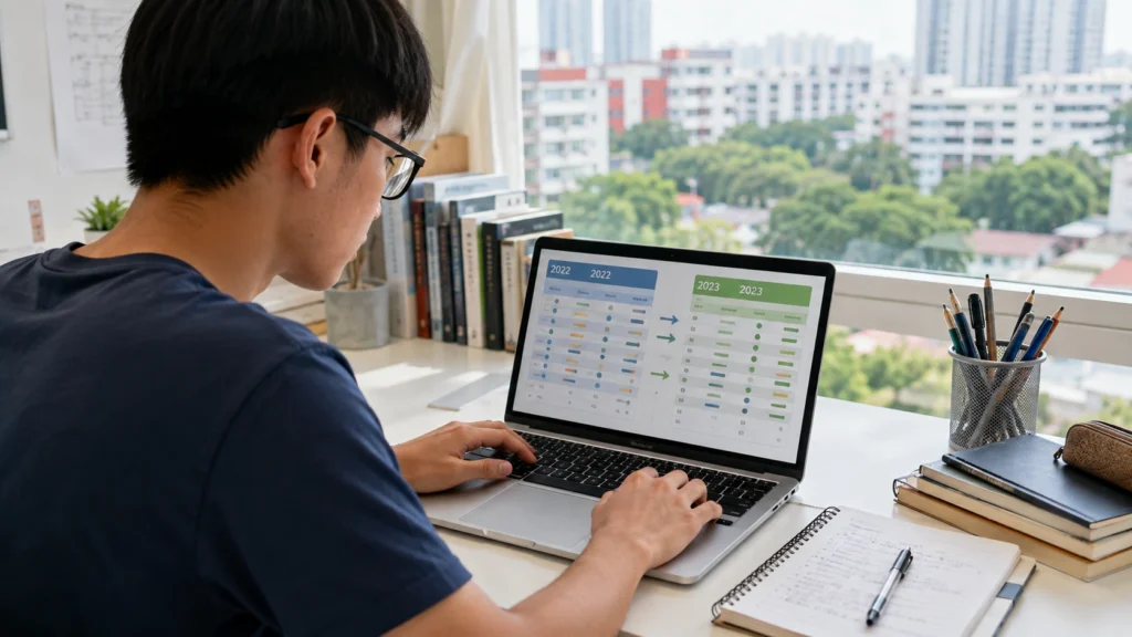 Student comparing Singapore JC COP changes from 2022 to 2023