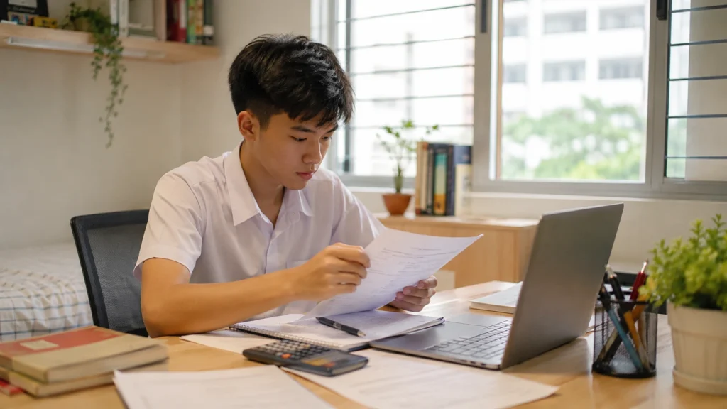 Singapore student comparing Junior College admission choices after O-Level results