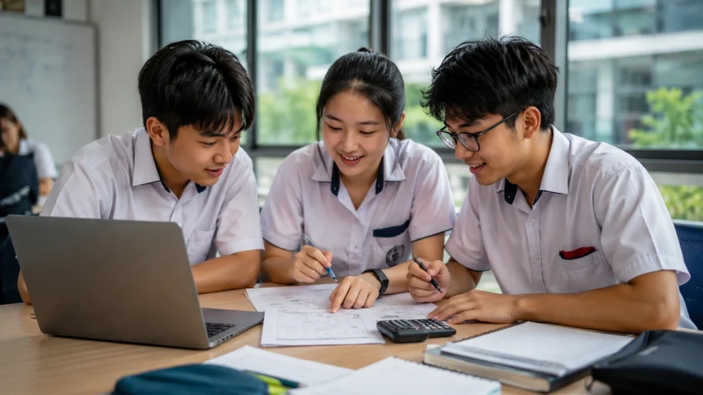 Students comparing Singapore JC COP and admission scores for 2026