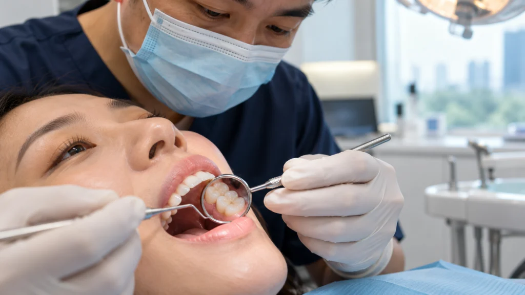 Tooth-coloured composite filling used for dental restoration in Singapore
