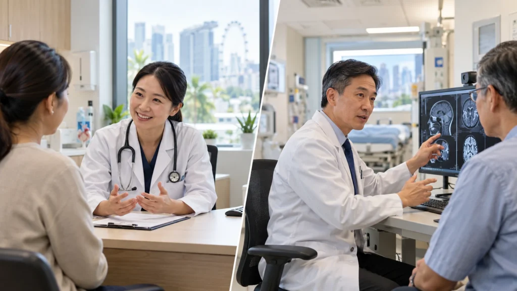 GP and specialist doctor in Singapore healthcare settings