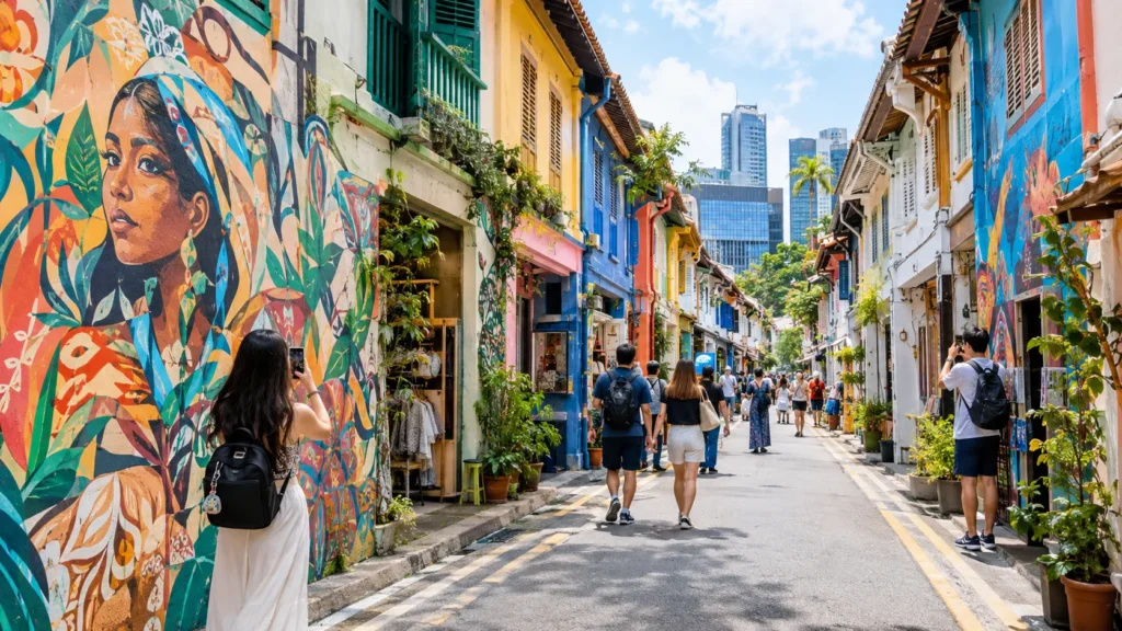Haji Lane Singapore street art and colourful murals