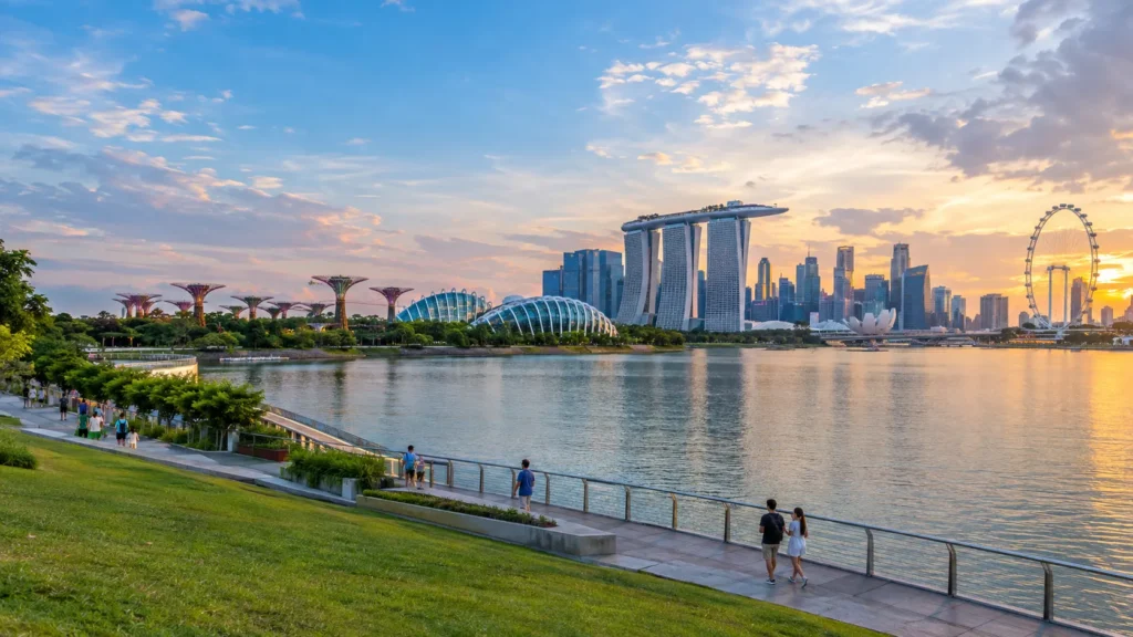 Marina Bay skyline view from Marina Barrage Singapore