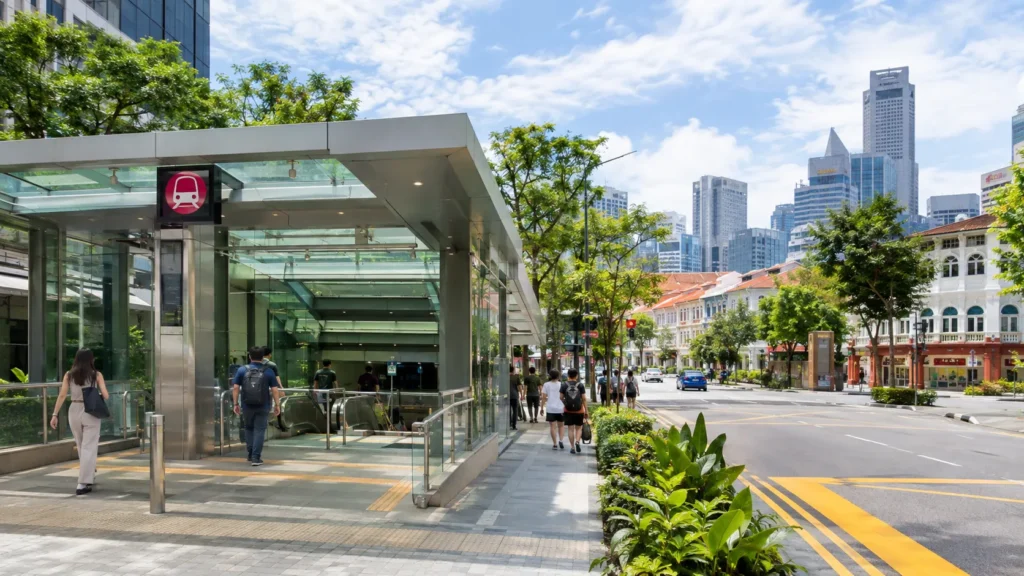 Maxwell MRT station Singapore TE18 entrance