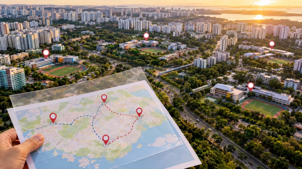 Comparing primary school locations and distance in Singapore