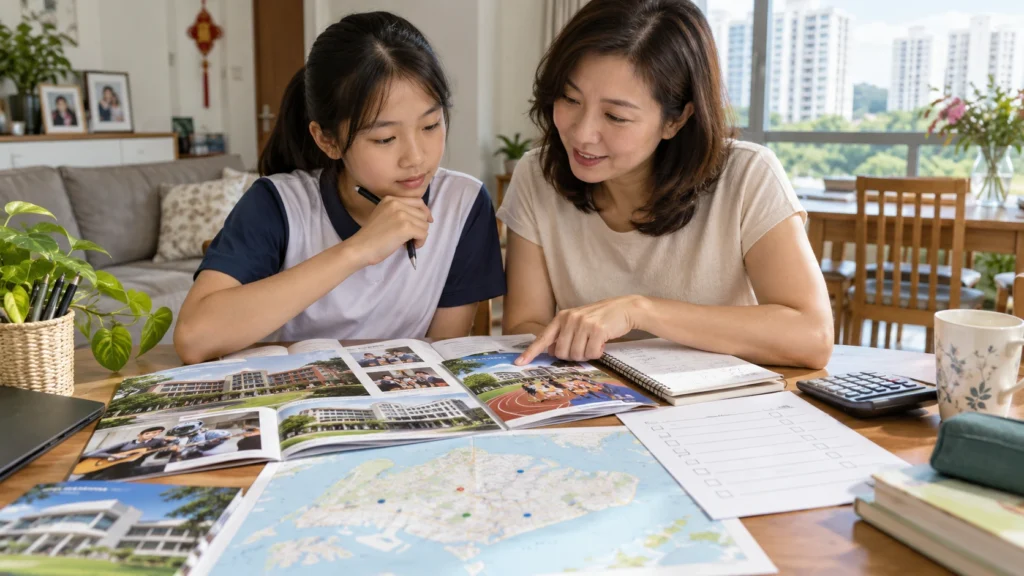 Secondary school choices based on PSLE score in Singapore