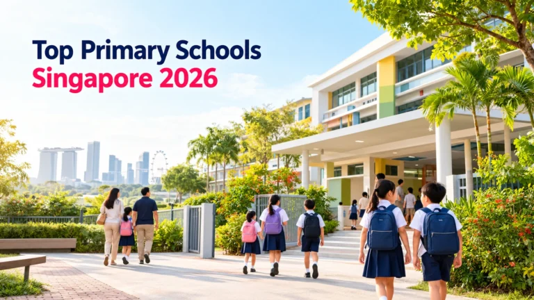 Top primary schools in Singapore 2026 with students arriving at school