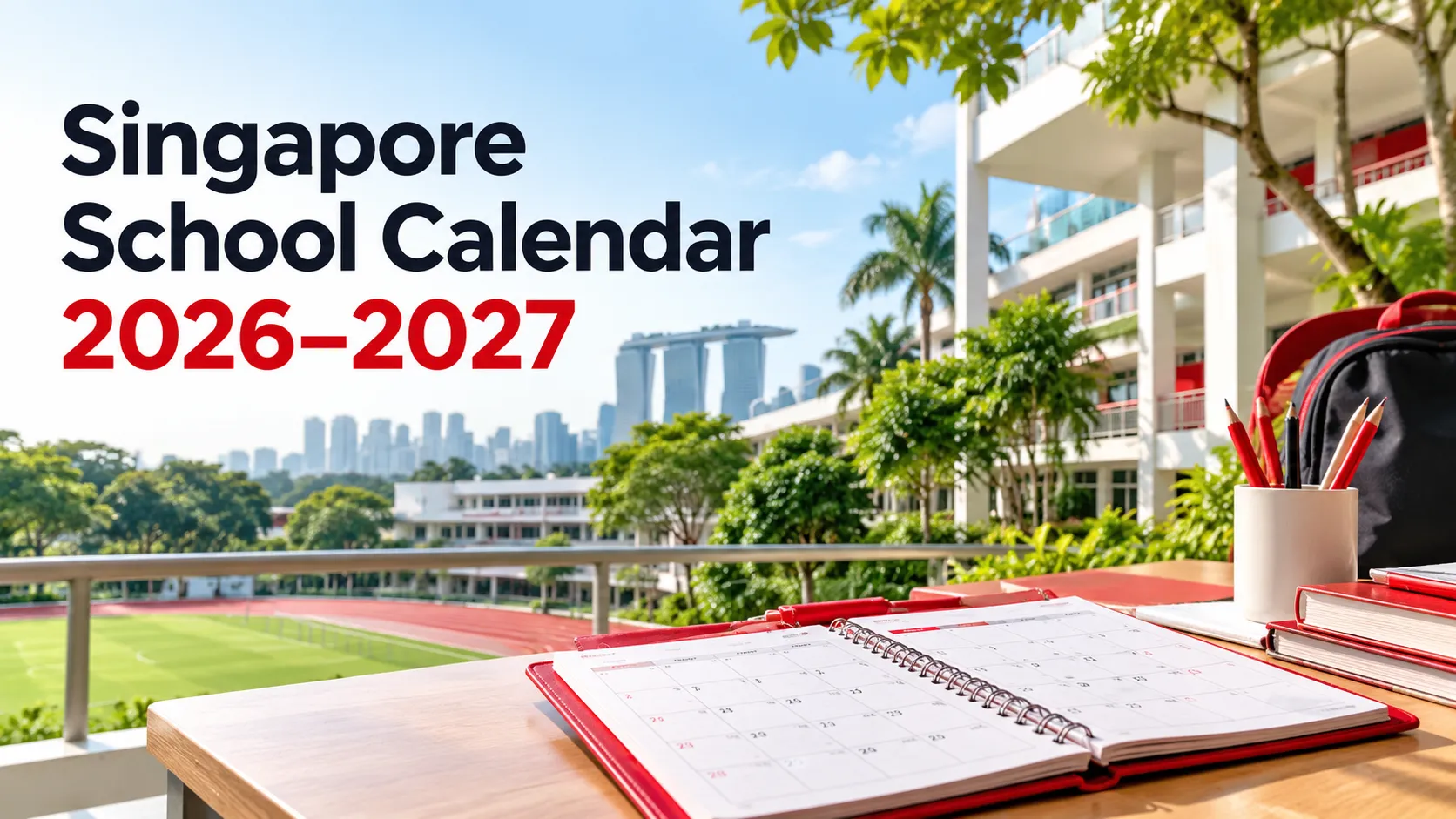 Singapore academic calendar 2026 and 2027 with a school planner