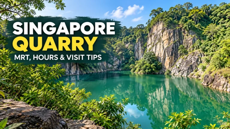 Singapore Quarry lake and granite cliffs at Dairy Farm Nature Park