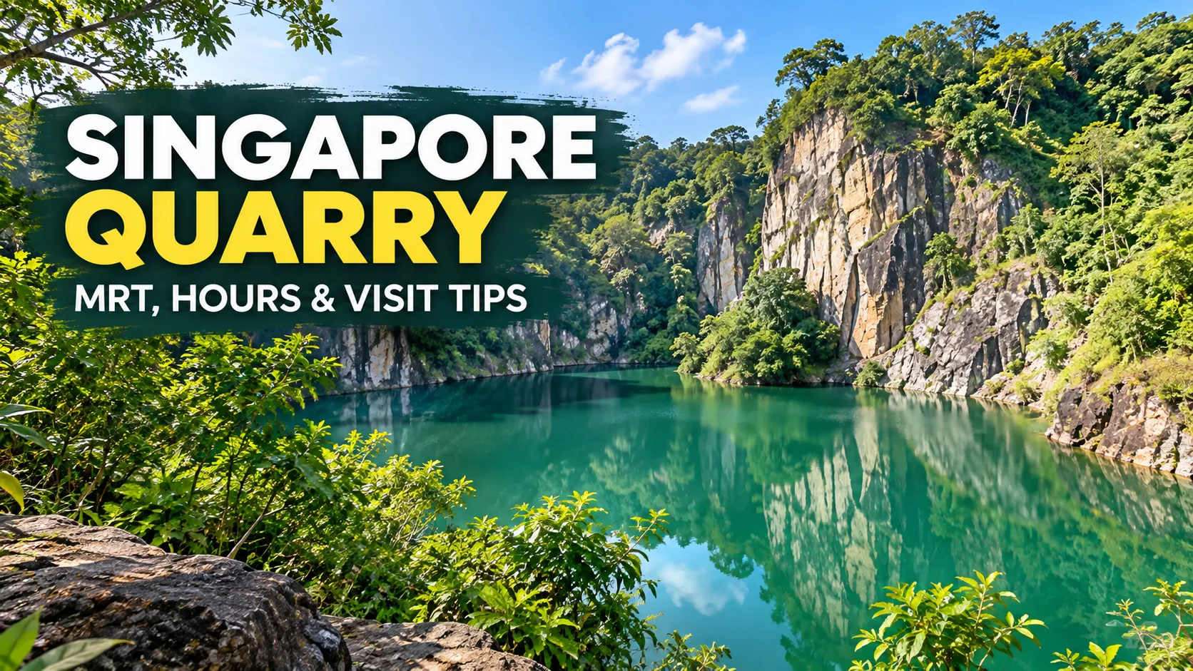 Singapore Quarry lake and granite cliffs at Dairy Farm Nature Park