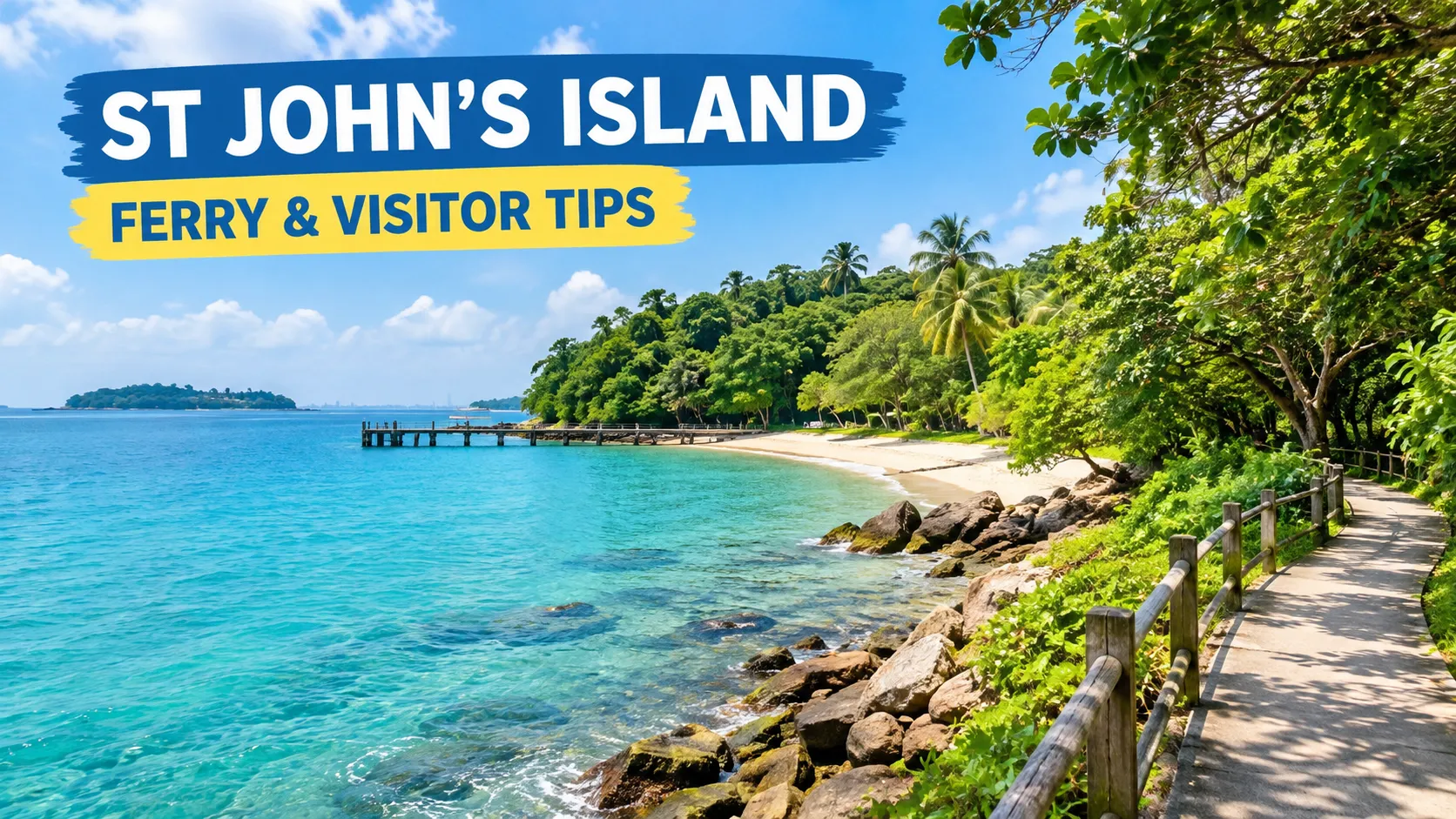 St John’s Island Singapore with tropical coastal scenery and turquoise water