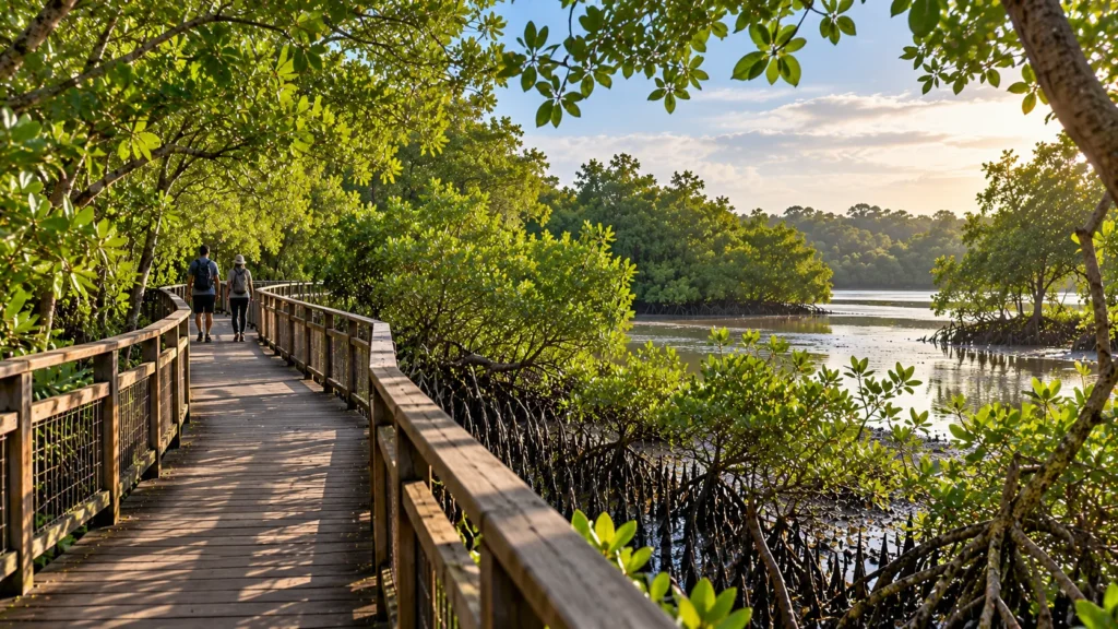 Nature trail and mangrove boardwalk at Sungei Buloh Singapore