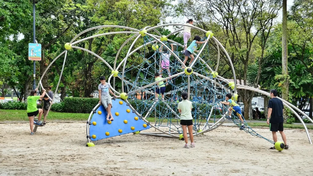 Adventure Playground at West Coast Park Singapore with colourful play equipment